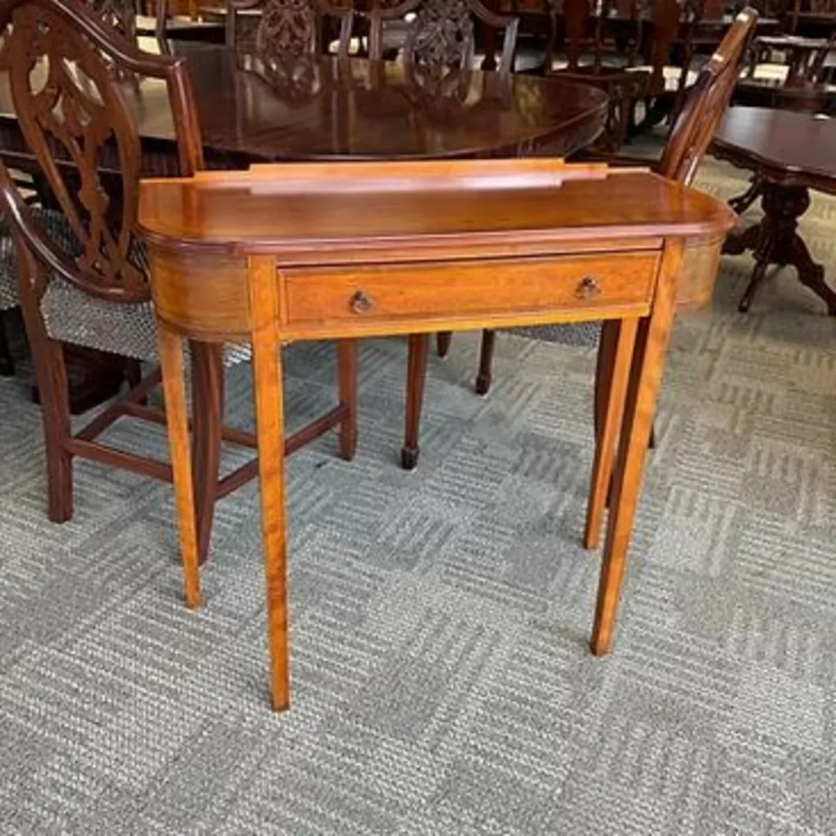 Beautiful breakfront yew console table & drawer