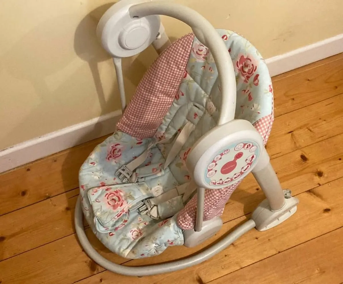 Mamas & Papas Foldable Baby Swing with Music - Image 1