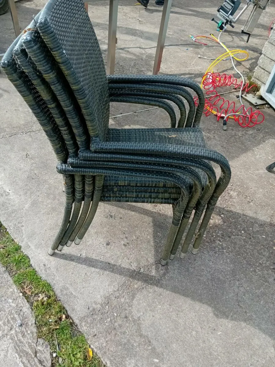 Rattan chairs x 4 - Image 3