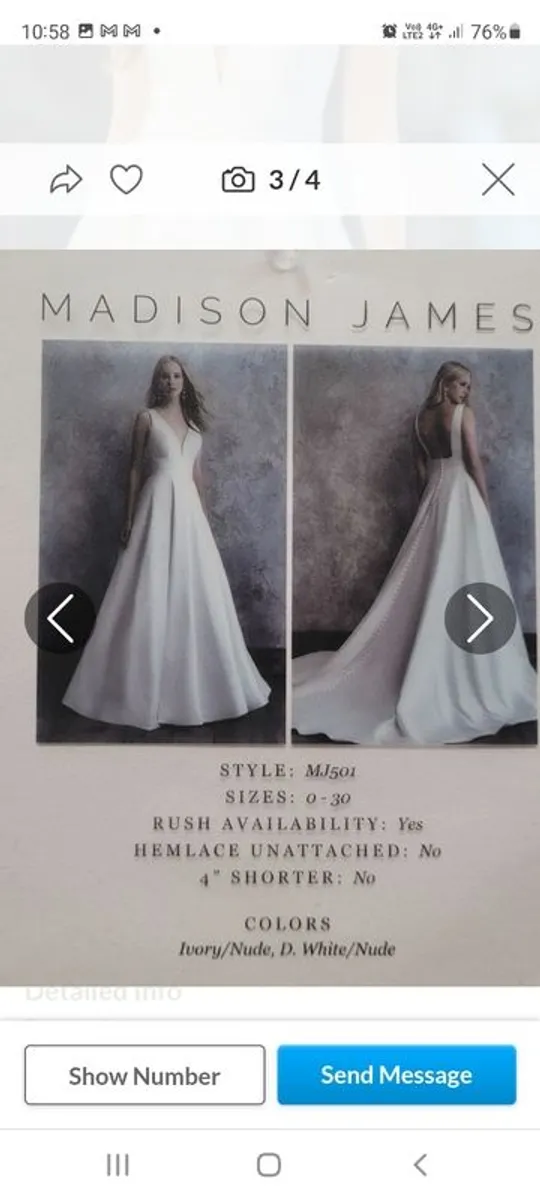 Wedding dress never worn unaltered - Image 4