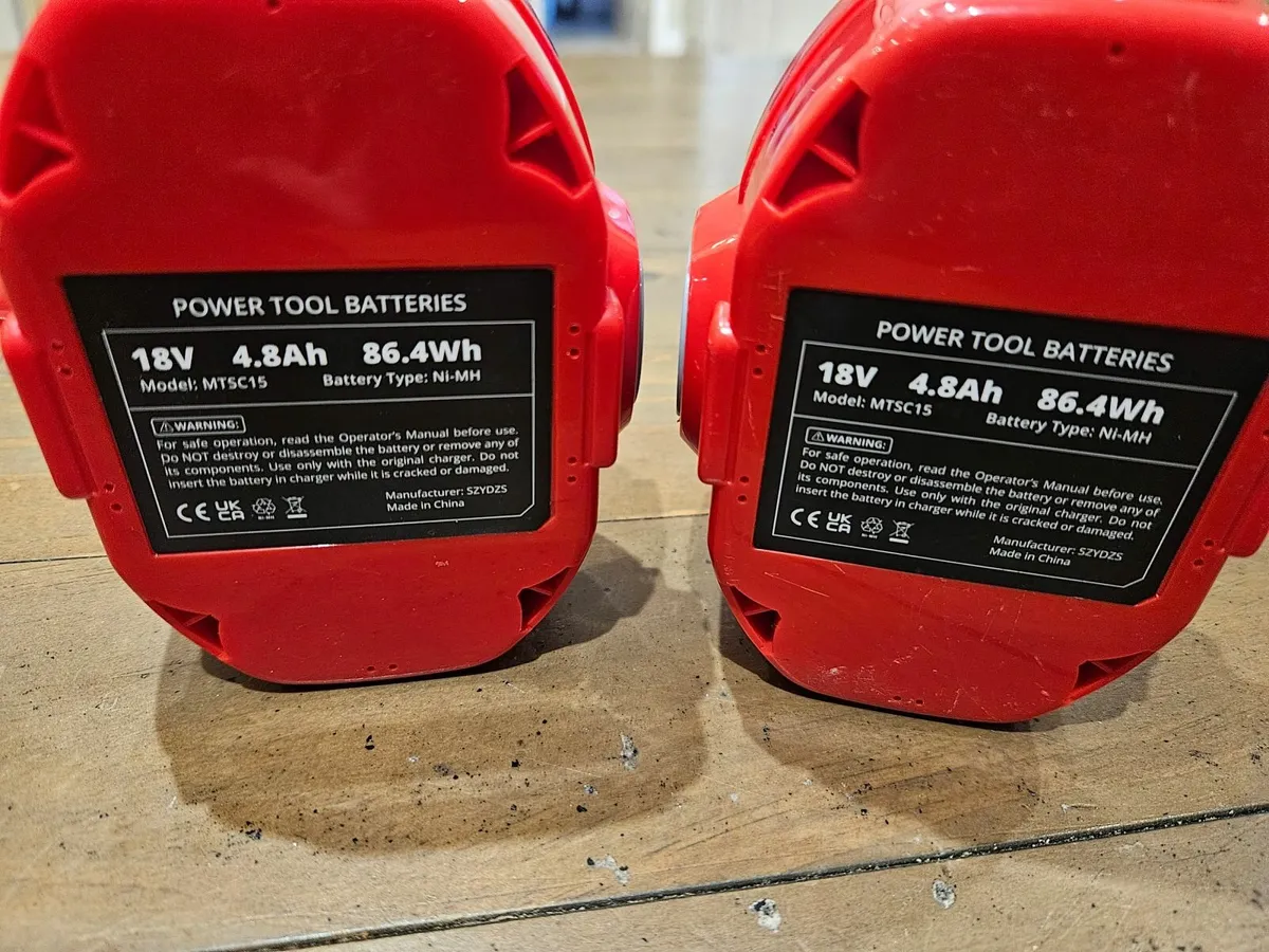 Drill battery PA18 replacements (x2) 4.8Ah each - Image 4