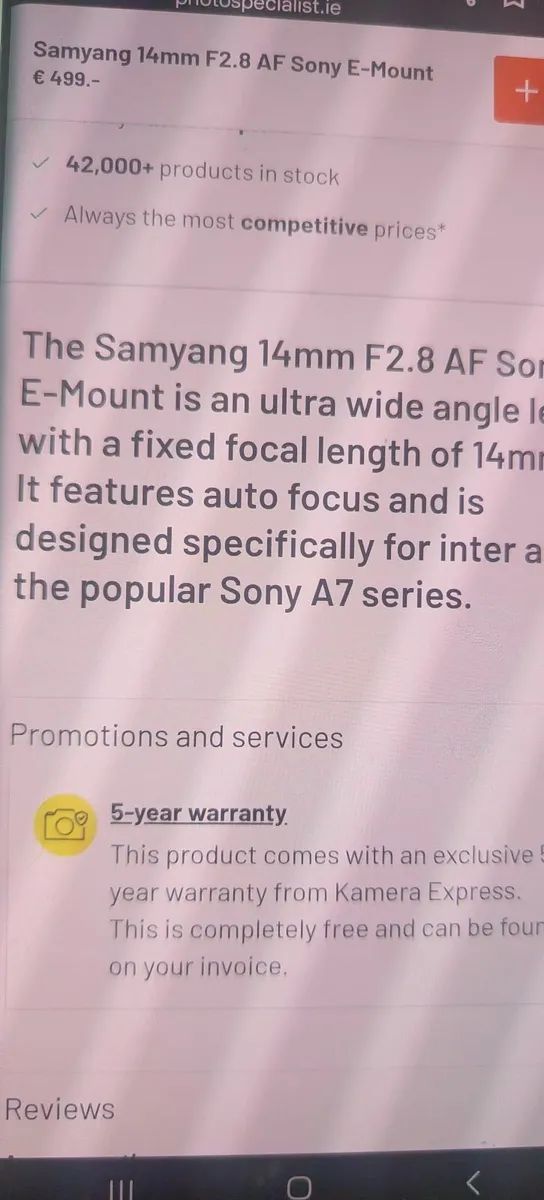 Brand New Samyang 14mm F2.8 AF Sony - Image 4