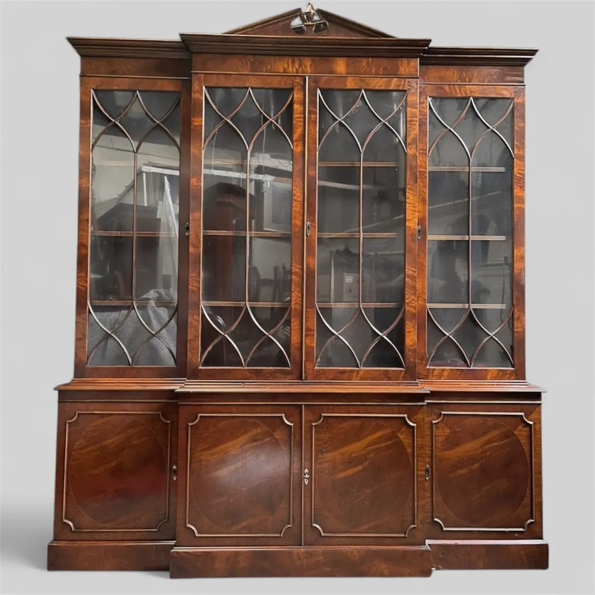 Irish Flamed mahogany library bookcase - Image 1