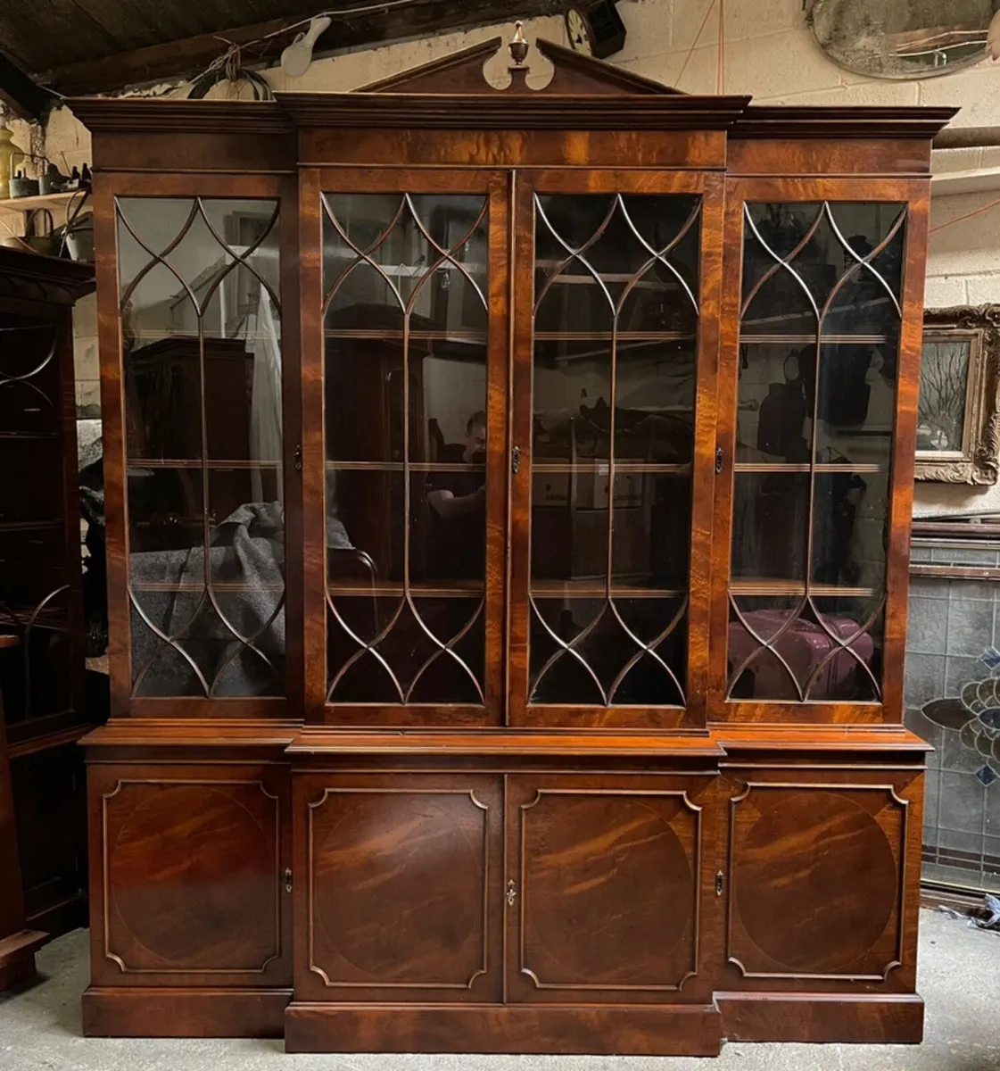 Irish Flamed mahogany library bookcase - Image 3