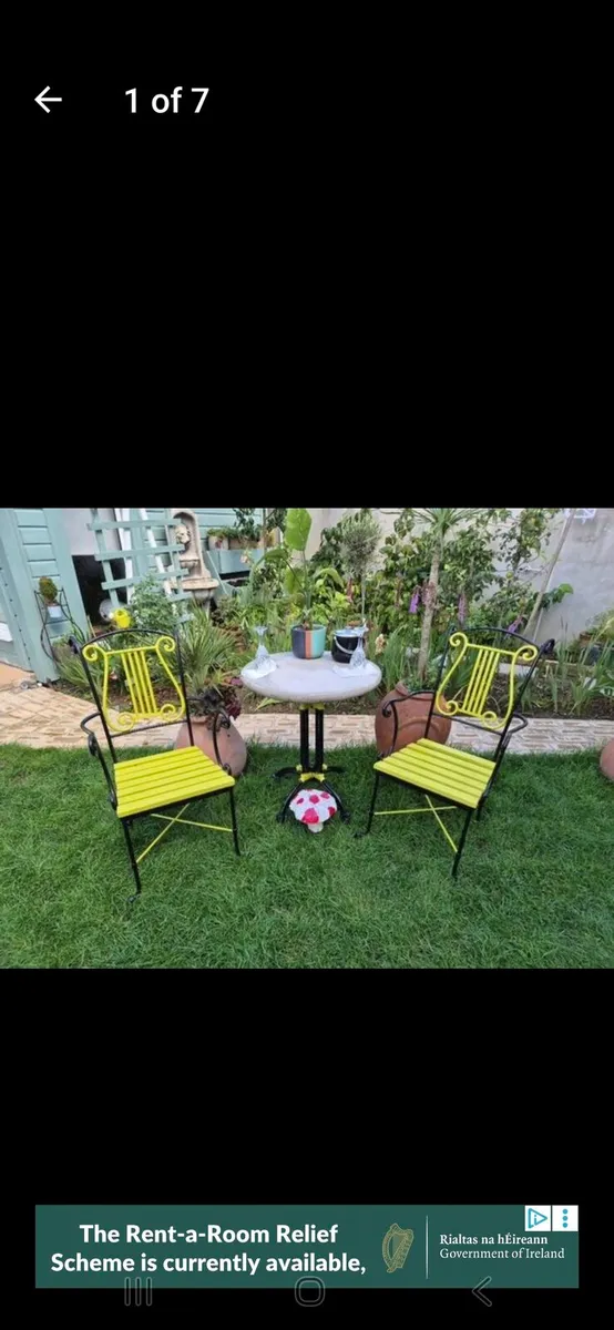 Bistro set garden  bench furniture decking - Image 1