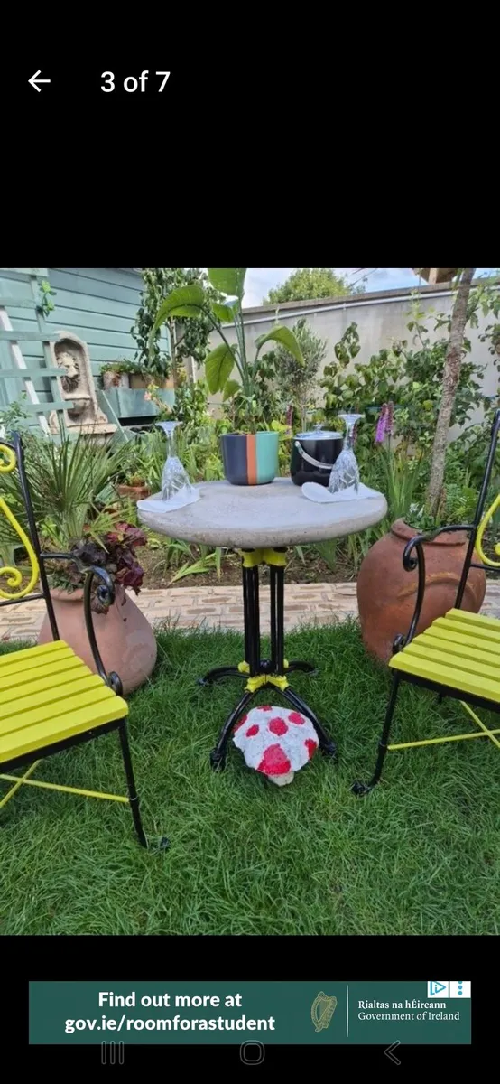 Bistro set garden  bench furniture decking - Image 3