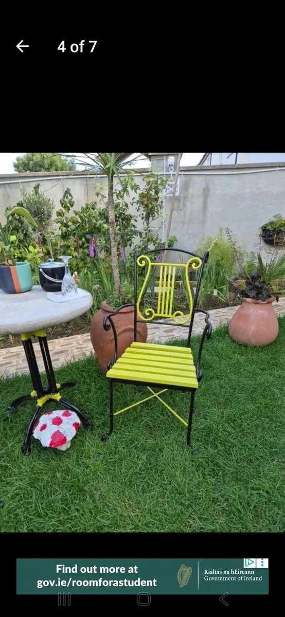Bistro set garden  bench furniture decking - Image 4