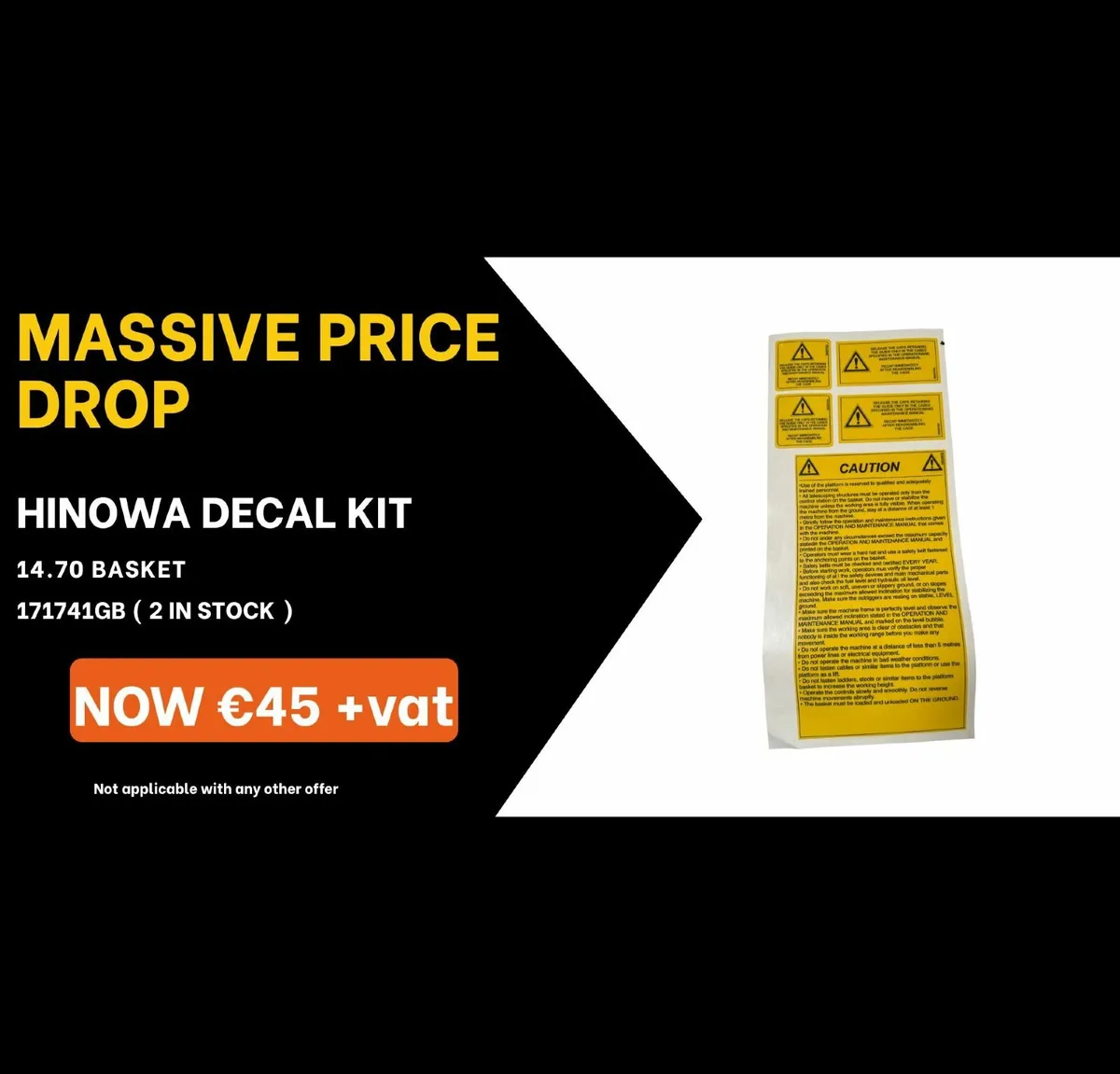 HINOWA DECAL KIT 14.70 BASKET