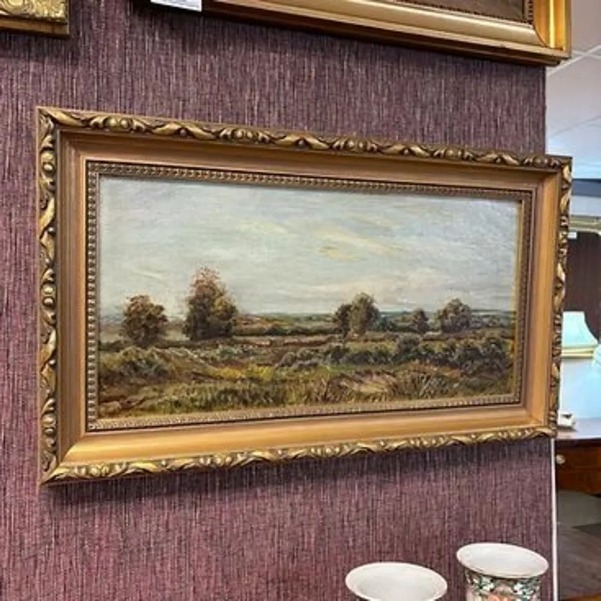 Oil on canvas depicting an open field in the count
