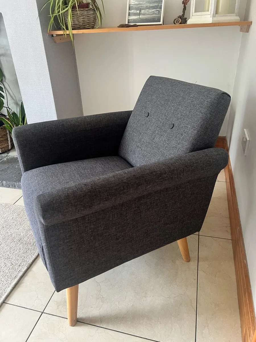 Comfortable Scandi style Grey Armchair - Image 1