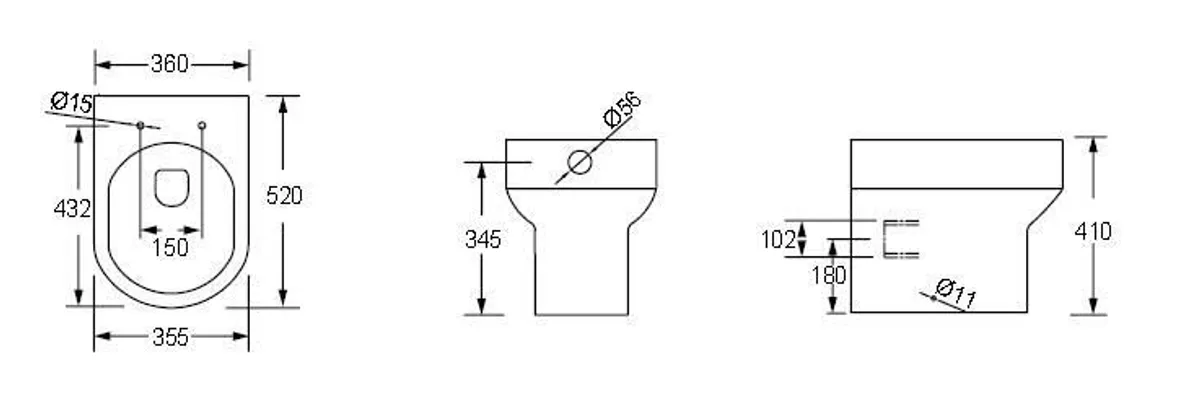 Curve RIMLESS BTW Pan Toilet Complete - Image 2