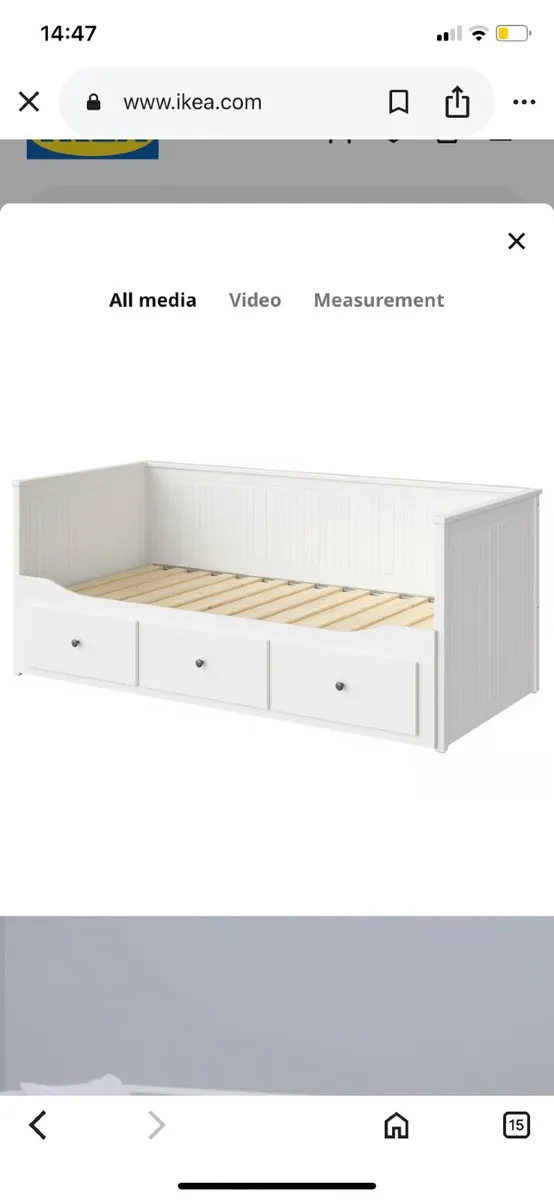 Hemnes Day bed / sofa bed white - Image 1
