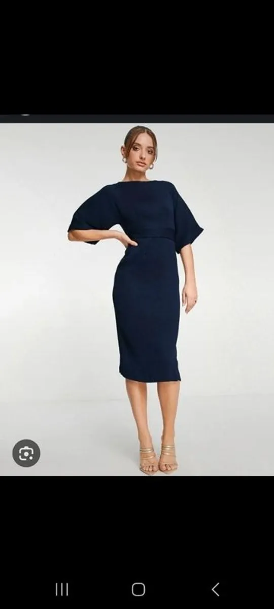 Closet London Ribbed Kimono Sleeve Dress - Image 2