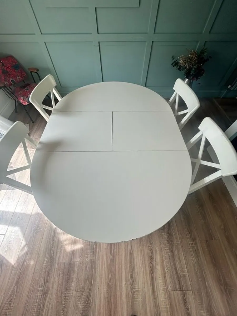 IKEA Ingatorp Table & 4 IKEA Ingolf Chairs - Image 2