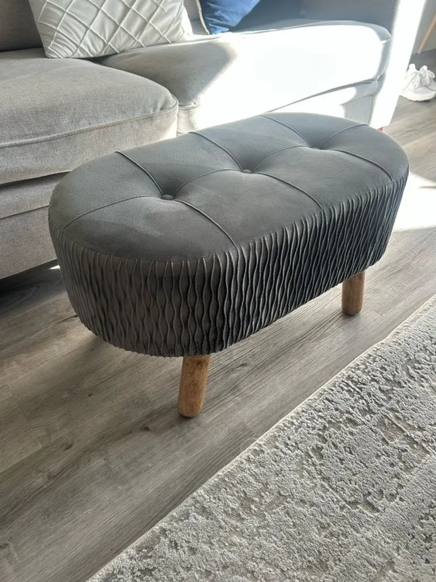 Grey footstool - Image 1