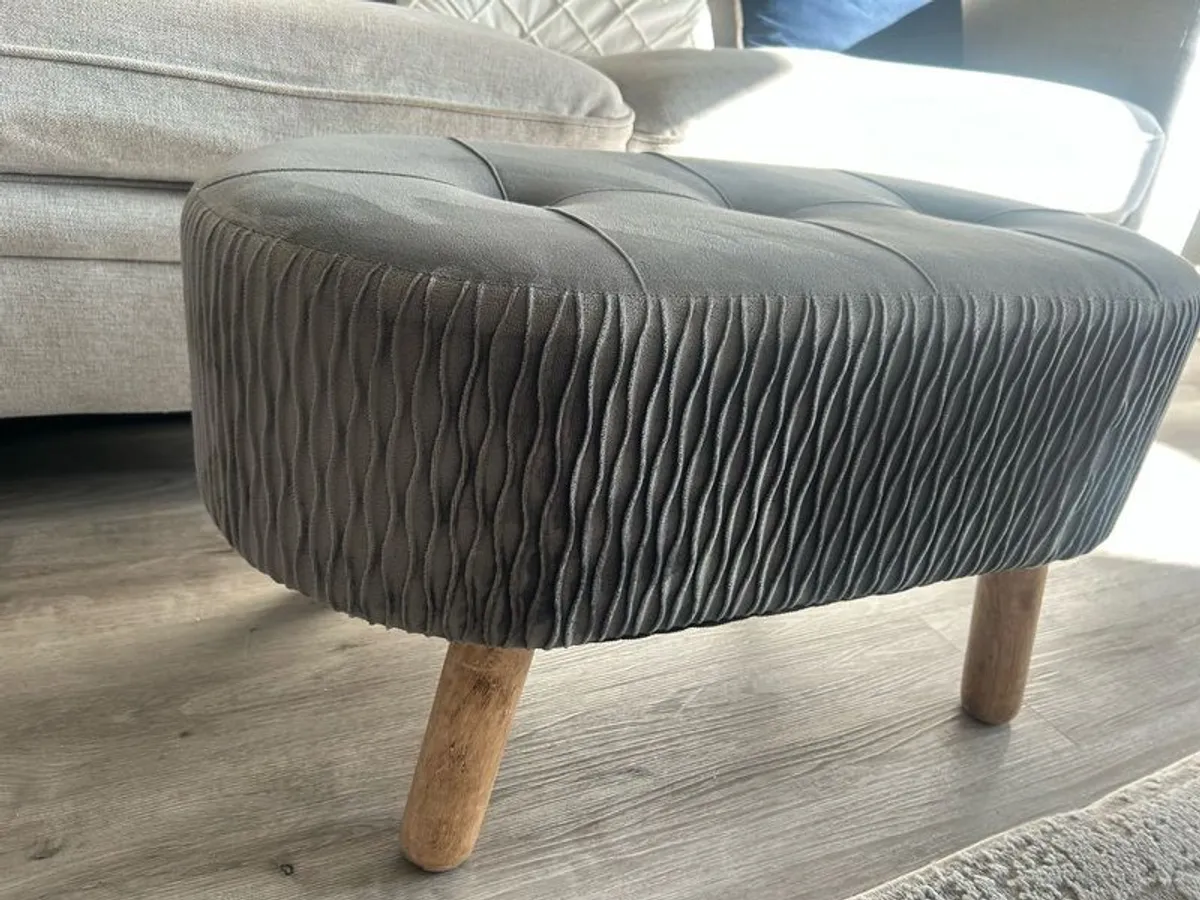 Grey footstool - Image 3