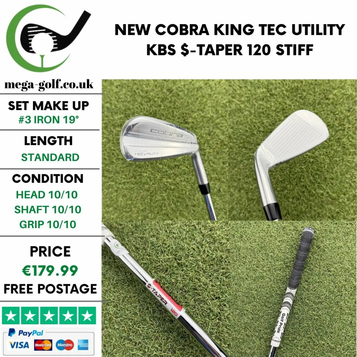 NEW COBRA KING TEC UTILITY #3 IRON 19° / STIFF - Image 1