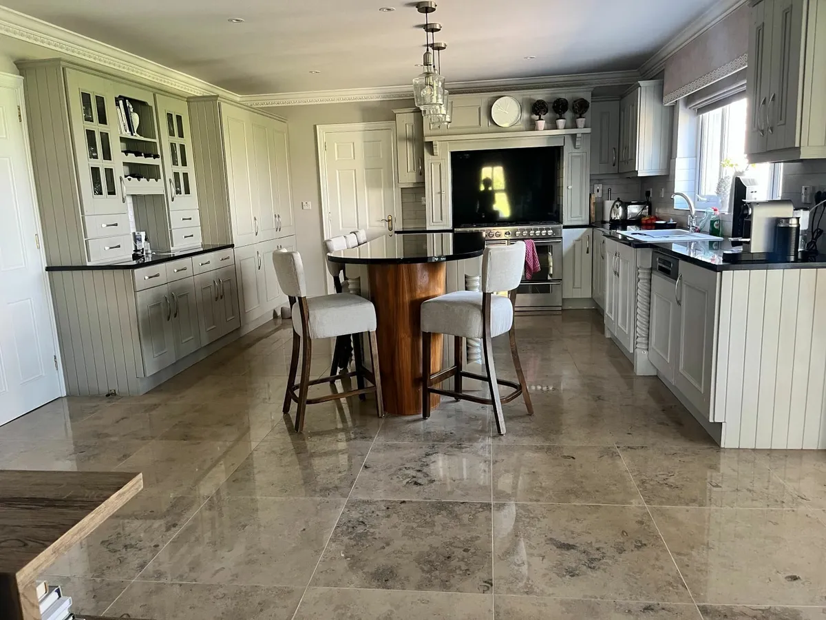 Solid wood hand painted Fitted Kitchen & Island. - Image 1