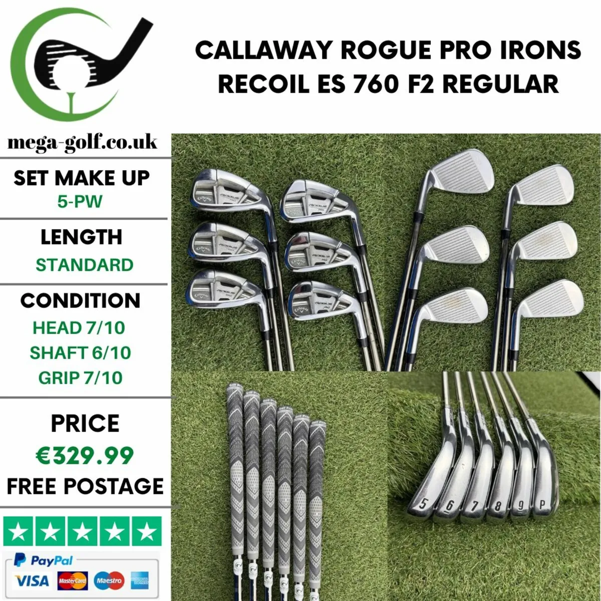 CALLAWAY ROGUE PRO IRONS / 5-PW / REGULAR - Image 1