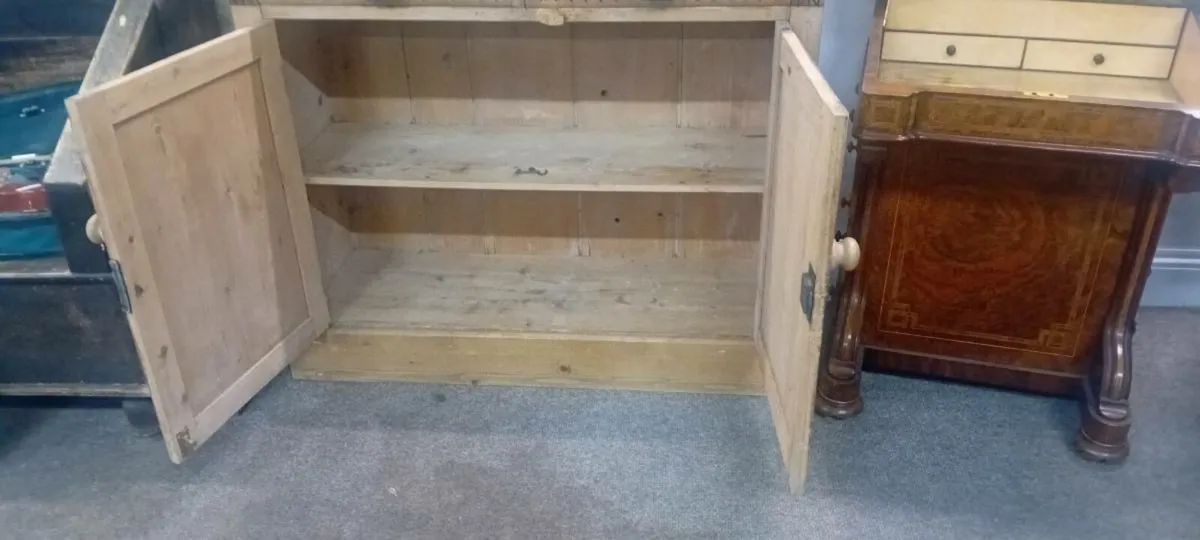 Antique Scratch Carved Stripped Pine Sideboard - Image 3