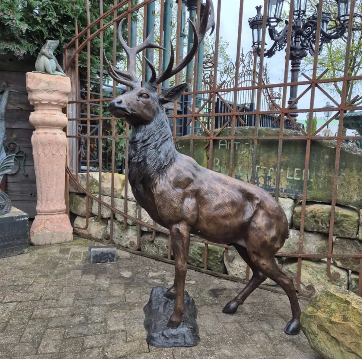 Pair of bronze deers - Image 4