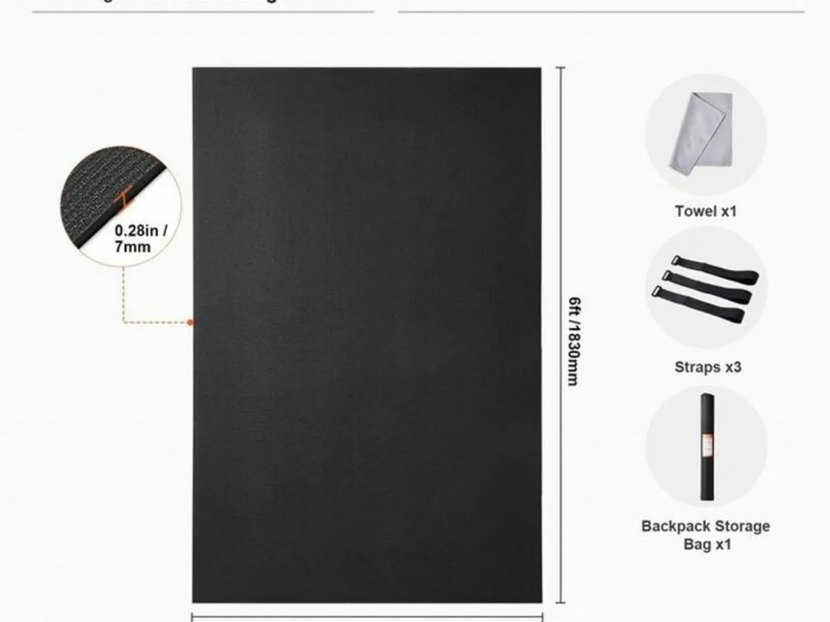 Non-Slip Exercise Mat – 6x4ft Yoga, Pilates, and F - Image 2