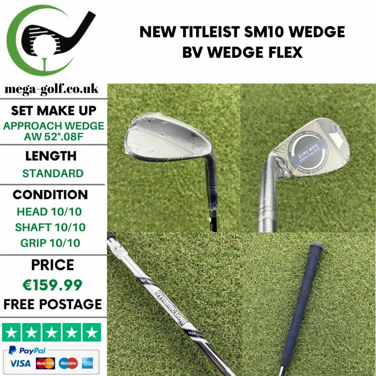 NEW TITLEIST SM10 WEDGE AW 52°.08F / BV WEDGE FLEX - Image 1