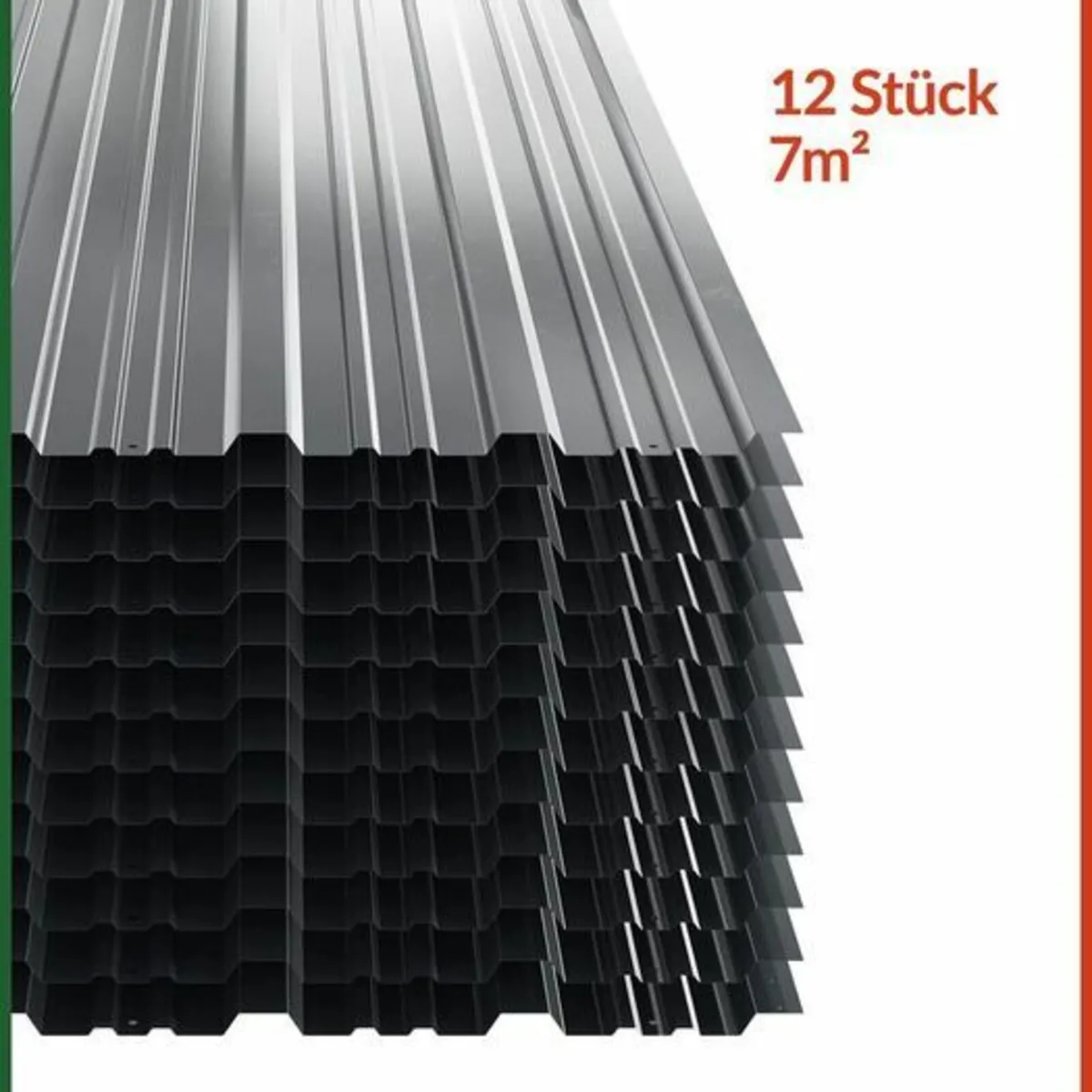 12 x Trapezoidal Sheet 129 cm x 45 cm = 7 m Roof S - Image 1