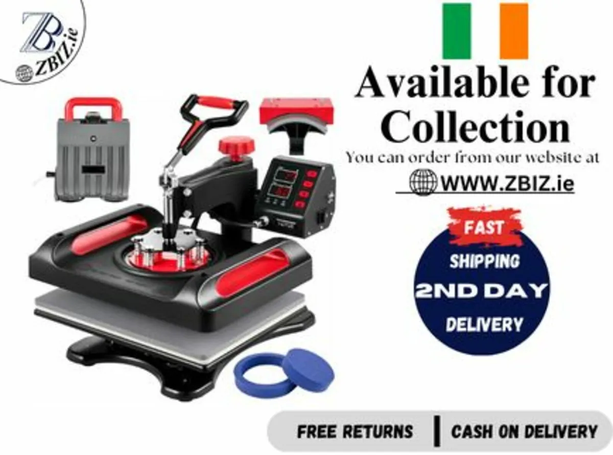 Heat Press Machine Red 5-in-1 12x15 Heat Press - Image 1