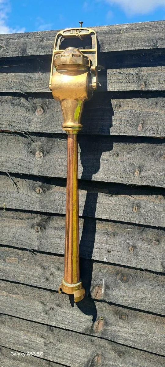 Old fire mans bronz hose - Image 1