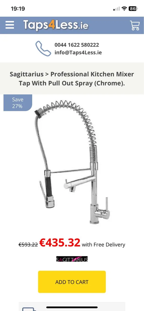 Chrome kitchen tap - Image 2
