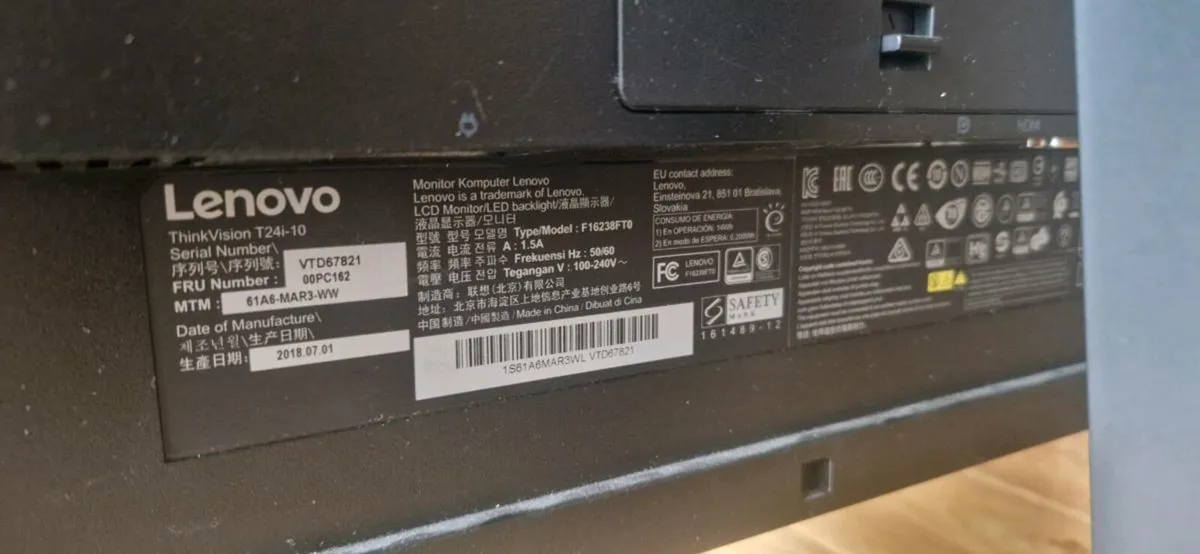 Lenovo 24" Monitor - Image 3
