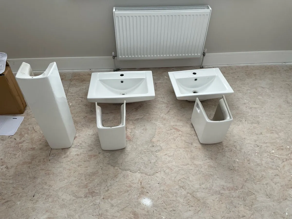 600mm + 500mm Bathroom Sinks - Image 1
