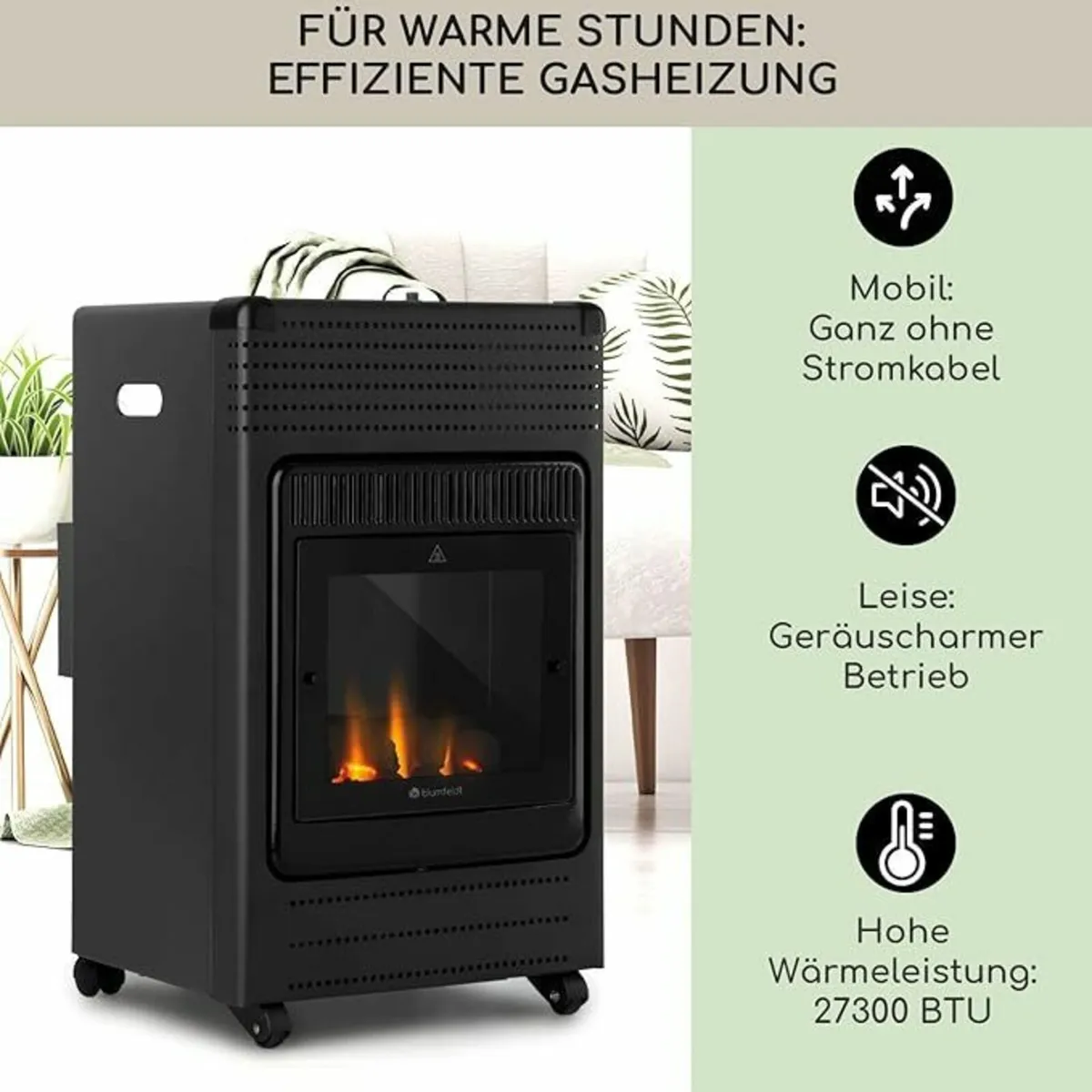 Flame Gas Heater with Fireplace Effect—Cosy, Safe - Image 2