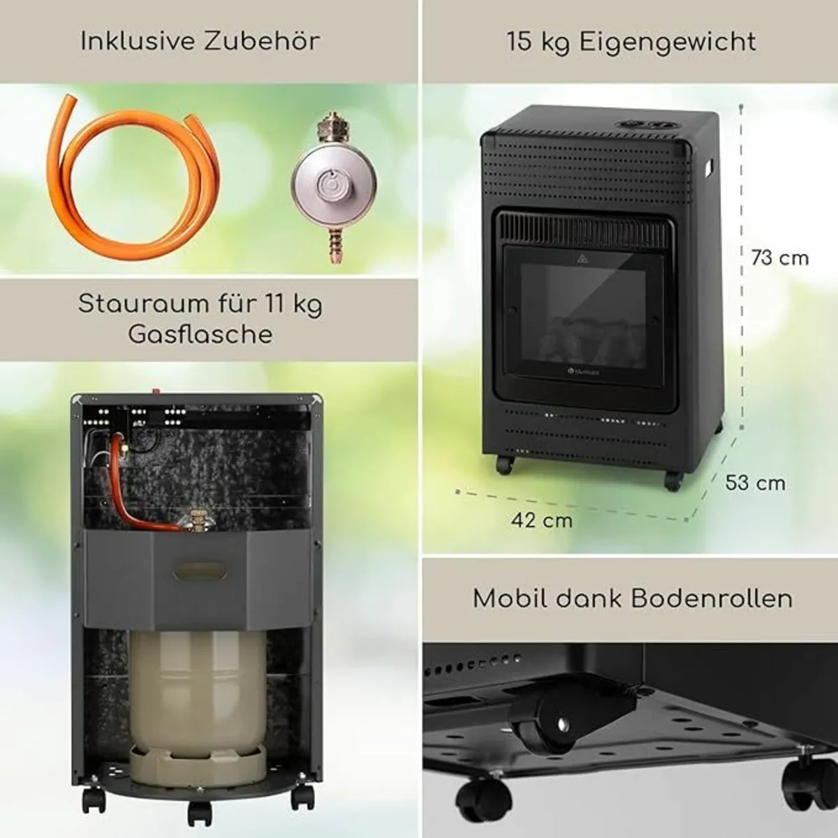 Flame Gas Heater with Fireplace Effect—Cosy, Safe - Image 3