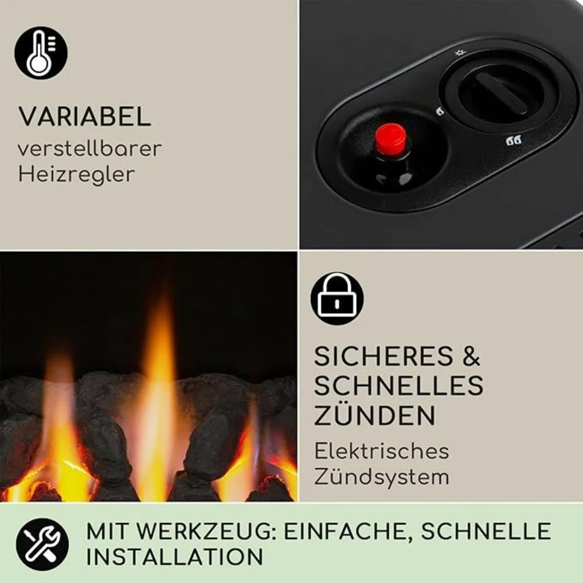 Flame Gas Heater with Fireplace Effect—Cosy, Safe - Image 4