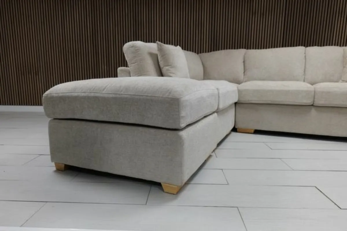 "Emme Corner Beige Fabric Sofa" - Image 3