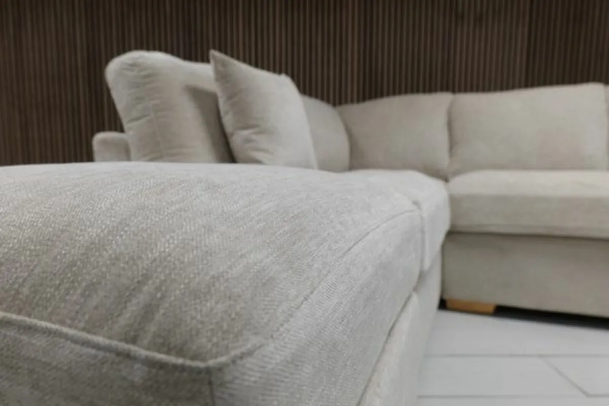 "Emme Corner Beige Fabric Sofa" - Image 4