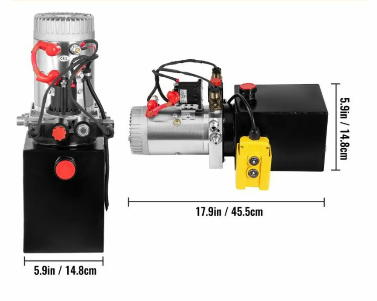 4 Quart Double Acting Hydraulic Pump+ 12V DC motor - Image 3