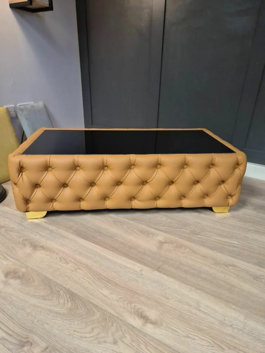 Rectangle velvet coffee table - Image 2