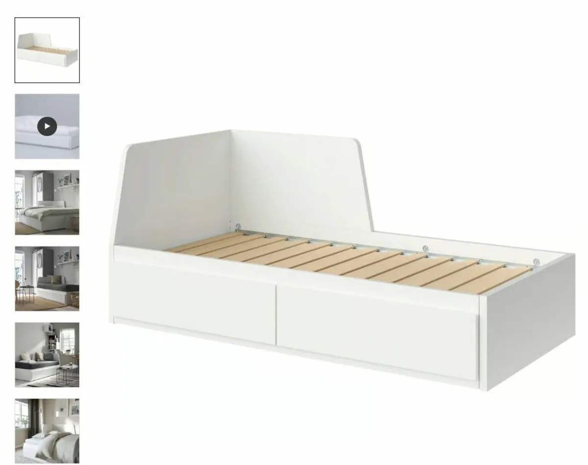 FLEKKE Bed frame with 2 drawers + 2 matresses - Image 1