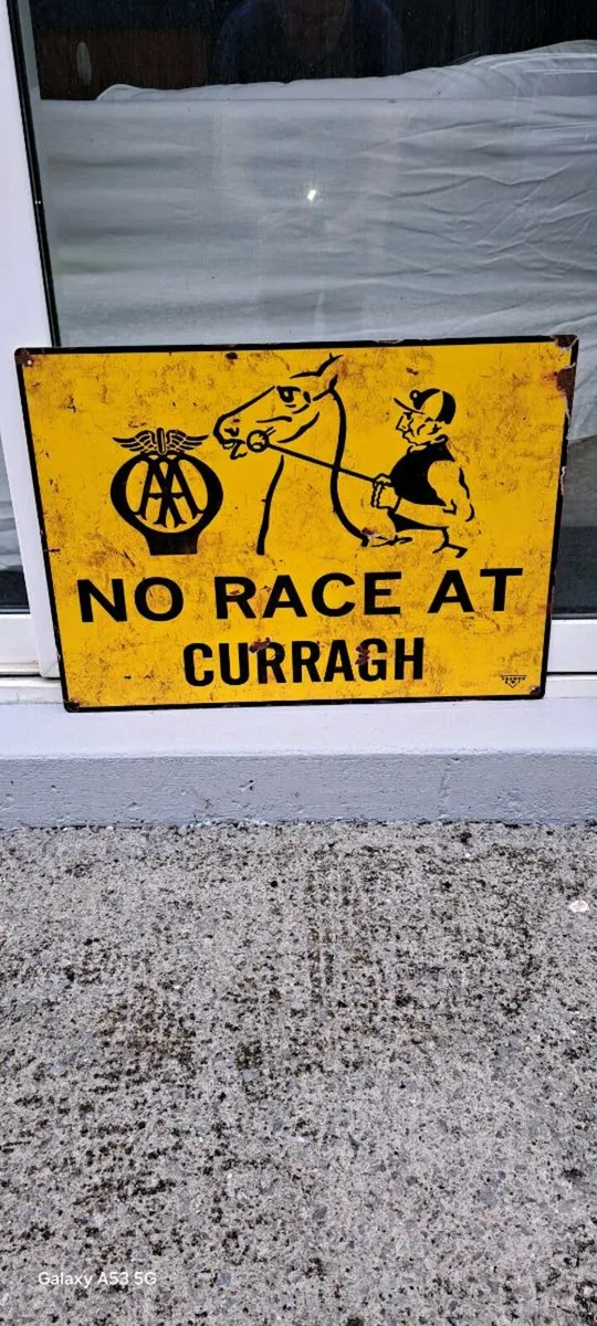 Large  no race at curragh metal sign