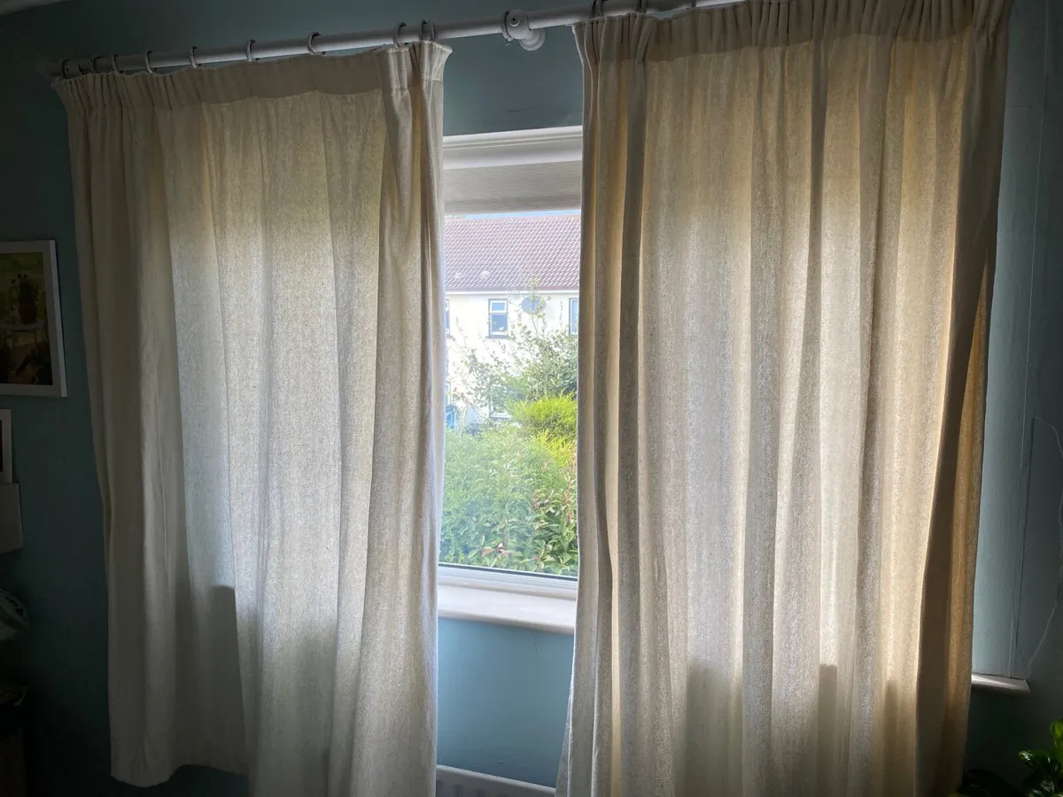 Curtains set - cream, 175cm drop - Image 1