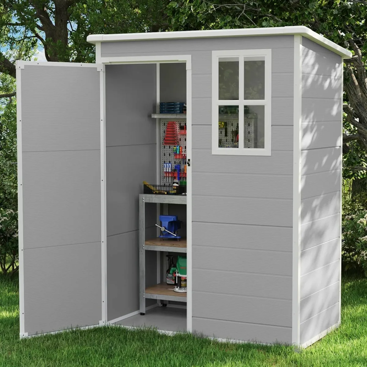 Garden Shed Plastic Resin 5ft x 3ft Weatherproof O - Image 1