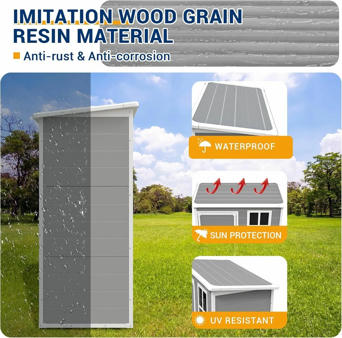 Garden Shed Plastic Resin 5ft x 3ft Weatherproof O - Image 3