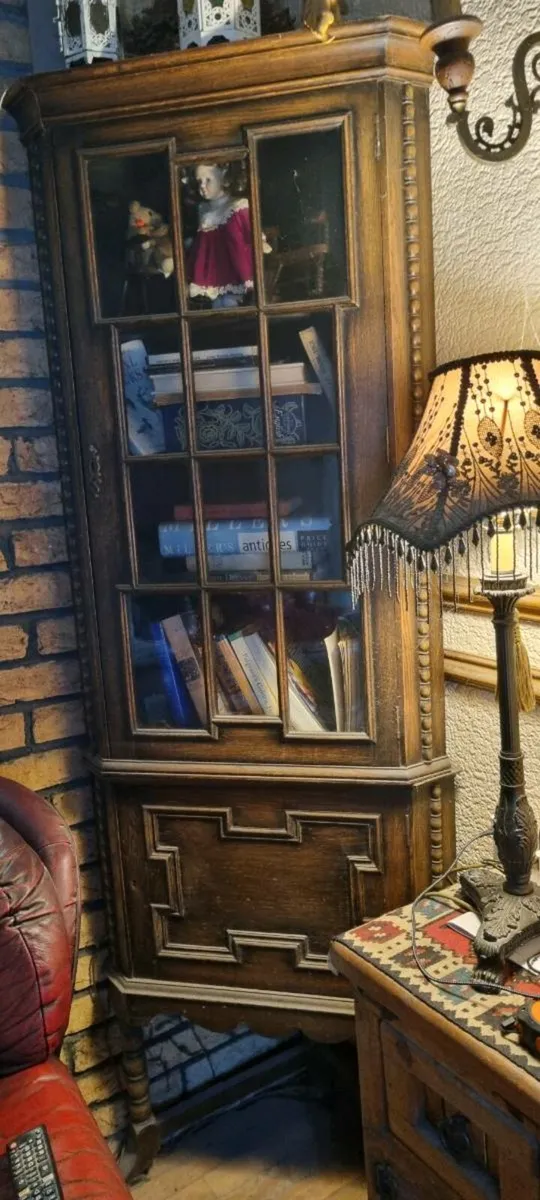 2  ANTIQUE OAK CABINETS - Image 1