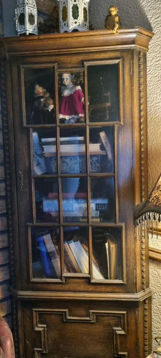 2  ANTIQUE OAK CABINETS - Image 2