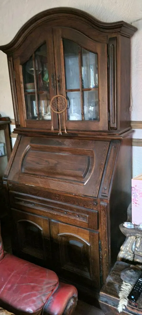 2  ANTIQUE OAK CABINETS - Image 3
