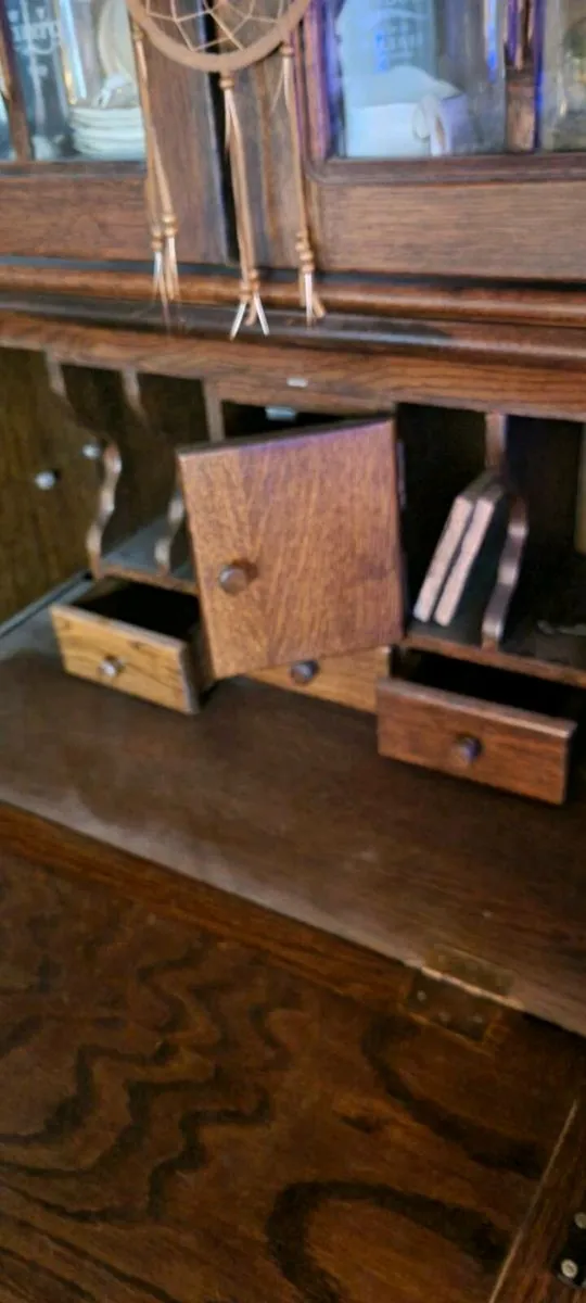 2  ANTIQUE OAK CABINETS - Image 4