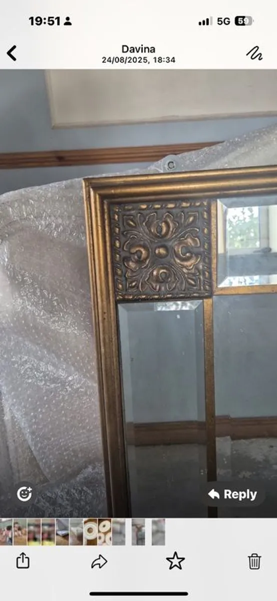 Large gold mirror for sale - Image 2